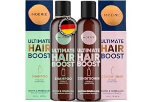 ‎MOERIE Mineralstoffshampoo & Haarconditionerset – Für Längeres, Dichteres, Volleres Haar - Vegane Haarprodukte – Parabenfreie Haarprodukte – Stoppen Sie den Haarausfall (Shampoo & Conditioner)
