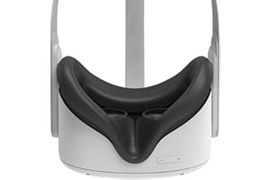 AMVR VR Silicone Face Cover Compatible with Quest 2 Headset, Sweatproof Waterproof Anti-Dirty Replacement Facial Cushion VR Pads Accessories (Black)