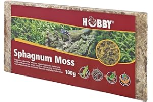 Hobby Terraristik Sphagnum Moss I 100 g I Sustrato Tropical para terrarios y orquídeas I Musgo para terrarios I 100% Natural y sin aditivos químicos I Musgo para Aumentar la Humedad del Aire
