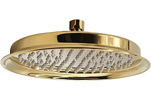 GETSHOWERSET Victorian Style 9 inch Round Fixed Rain Shower Head - Bright Gold, 304 Stainless Steel