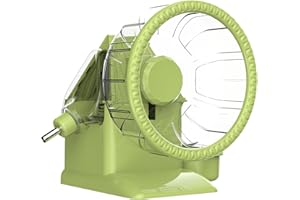 TOKAYIFE Rueda 4 en 1 para Hámster, Casa de Hámster con Rueda de Carreras, Cuenco de Comida, Botella de Agua y Escondite, Juguetes de Carreras y Ejercicio para Pequeños Animales (Verde, 16cm)