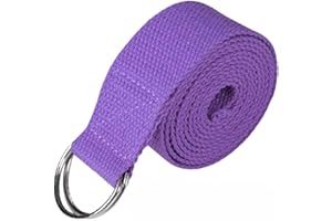 LTG PRO® Yoga Stretch Strap with D-Ring – Polyester Fitness Exercise & Pilates Belt – Adjustable Gym Leg, Waist & Stretch Support Strap