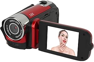 XUMIUZIY Caméscope Vidéo, Enregistreur de Caméra Numérique HD 1080P 16MP avec écran Rotatif de 2,4 Pouces, Zoom Numérique 16X, Lumière de Remplissage, Anti-tremblement, Caméscope Vlogging