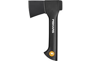 Fiskars Chopping Axe, Solid, With protective cover, Non-stick coated, Steel/Plastic and Glass fibre handle, Black/Orange, A5, Length: 26 cm, 566 g, 1051084