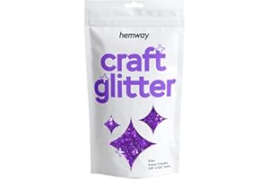 Hemway Craft Glitter - Super Chunky 1/8" 0,125" (3mm) - Artes del brillo para manualidades Vasos de papel de vidrio decoraciones diy de Proyectos - 100g - púrpura