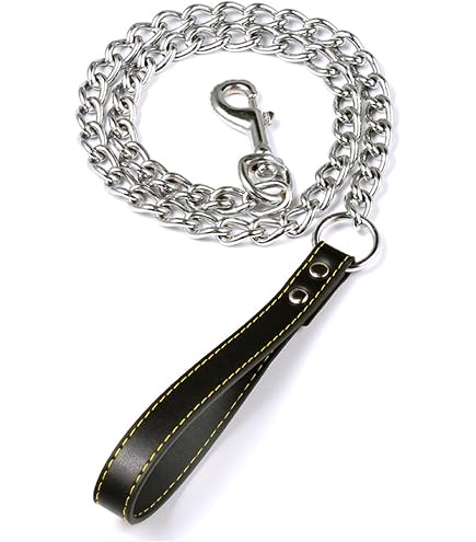 Robuste Hundeleine Aus Aluminium Mit Ledergriff – 96,5 Cm Metallleine Mit Sicherheitshaken – Stylisches Accessoire Für Deinen Hund