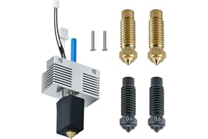 XIRBBO Hotend for Elegoo Neptune 4 Plus/Neptune 4 Max Print Head Extruder Hot End Kit Heater Block Heating Cartridge Thermistor with Extra 2PC Hardness Nozzle 2PC Brass Nozzle 1PC Silicone Cover
