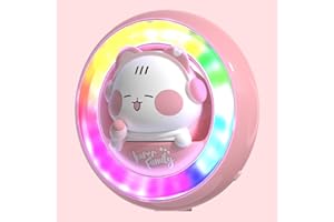 LEOLAMVAED Ambientadores de Coche Resplandecientes Lindos Dibujos Animados, Ambientador Coche con Luz LED de Ritmo Activado por Sonido Recargable en Tres Modos, Accesorios de Ventilación de Coche