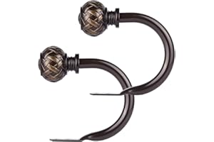 SZXIMU Curtain Holdbacks Set of 2, Window Treatment Holdbacks Wall Mounted Drapery Hooks with Netted Texture Finials, Bronze