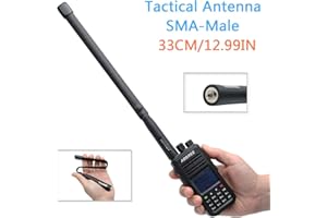 ABBREE antenna tattica pieghevole CS SMA-Male Dual Band VHF UHF 144/430 MHz per walkie talkie Yaesu TYT MD-380 Wouxun KG-UV8E 9D Plus
