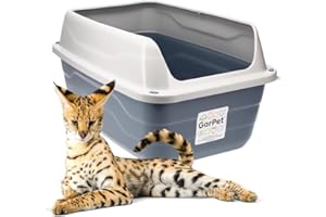 GARPET XXL Extra hohe Katzentoilette offene Katzenklo mit hohem Rand ohne Deckel große Katzentoilette offen Katzenklo hoher Rand