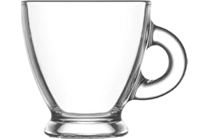 LAV Laura Biagiotti Dolls Roma 62499 Set di 6 Tazze Caffè, Vetro, Trasparente, 95 ml