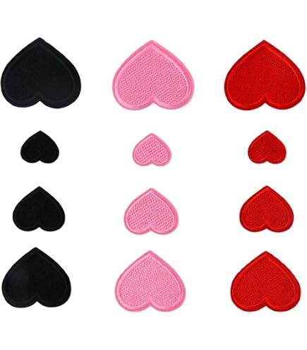 8 pezzi Termoadesivo toppa con ricamo cuore | SHEIN ALIA