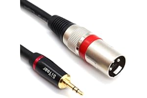 SiYear 3,5 mm mini jack stereo do XLR męski kabel mikrofonowy, niezrównoważony 1/8 cala do XLR 3-pinowy kabel kabel adapter (1,5 stopa)