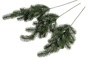 ‎BOTANIC-HAUS Botanic-Haus künstlicher Tannenzweig/Weihnachtszweig im Spritzgussverfahren hergestellt mit 18 Spitzen (3 Stück)