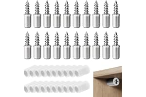 NAVESO 20Pcs Taquet Etagere, 7mm Support dÉtagère Étagère Broches Cheville, Taquet Etagere Armoire Metallique, Taquet Etagere à Visser(Avec Manchon en Caoutchouc Antidérapant)