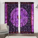 Juego de 2 cortinas Mandala, cortinas para ventana, 100% algodón, importadas