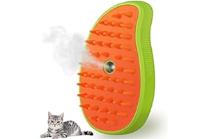 KALAMANDA Cat Steam Brush, 3 In 1 Steamy Pet Brush, Silicone Massage Dog Hair Remover Comb, Spray Mist Grooming Brush for Indoor Kittens (Mango Green)