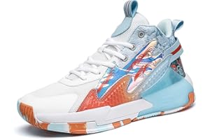BINQI Herren Basketballschuhe High-Top leichte Stoßdämpfung rutschfeste atmungsaktive Outdoor-Sportschuhe Jungen Basketballschuhe Mädchen Indoor-Schuhe Sportschuhe