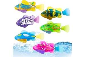 WDKXCN Robo Fish, 6 Stycken Robotfisk med LED-Ljus för Kattleksak