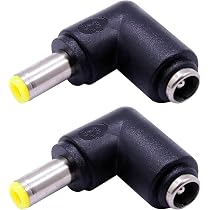 10-Pack 90 Degree DC Power Connector Adapters - 2.5x5.5mm Right Angle Male To Female For Laptop, CCTV, LED Strips