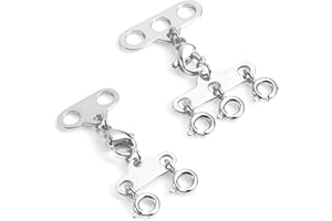 ALEXCRAFT Superposition Fermoirs Ensemble Deux/Trois Brins Fermoir à Ressort Séparateur Démêlant Collier Connecteur Fermoirs pour la Fabrication de Bijoux