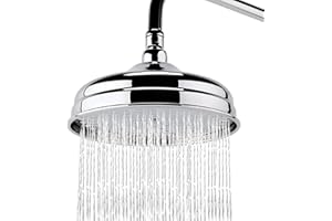 FUYIOCN Rainfall Shower Head 8 Inch Round Rain Showerhead,304 Stainless Steel Fixed Showerhead,Chrome Finish,High-Pressure Shower Head Brings Shower Experience