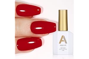 AILLSA Red Gel Nail Polish, 15 ML Christmas Red Gel Polish, Soak Off UV/LED Lamp, Gel Nail Varnish, Nail Art Salon DIY at Home Gift for Her