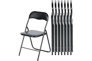 LuxNook Confezione da 8 Sedie Pieghevoli in PVC Sedie Pieghevoli Robusta Struttura in Metallo Sedia da Campeggio Sedia Pieghevole Sedia da Ufficio Sedia da Scrivania Salvaspazio per Ospite