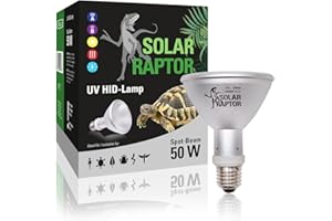 SOLARRAPTOR SOLAR RAPTOR HID Faretto UV da 50 Watt, lampada a vapore in metallo, calore e lampada UV per terrari