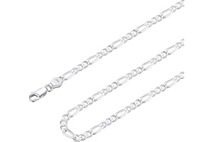 Suplight Collana Uomo Argento 925 36/46/51/56/61/66/71cm Larghezza 3/5mm Collana Catena Cubana Figaro Catena Argento 925 Uomo Collana Uomo Argento con Confezione Regalo