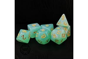 BESCON DICE Bescon Moonstone Dice Set Jadeite, Bescon Polyhedral RPG Dice Set Moonstone Effect