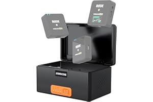 ANDYCINE [Actualizado] ZG-R30 Pro Estuche de Carga para Rode Go I/II, Batería incorporada de 3400mAh con 3 Estaciones de Carga y Espacio de Almacenamiento, Soporta Apagado automático, Carga rápida de Tipo C