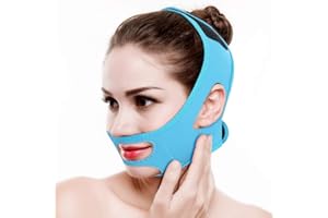 La ceinture faciale d'ascenseur de masque de visage de Semme serrent le bandage de peau, double menton enlever le bandage de perte de poids(Bleu)