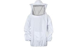 Enzege Apicoltura Attrezzatura Professionale,Tuta per Apicoltore,Ape Vestito Protettivo(Bianco)