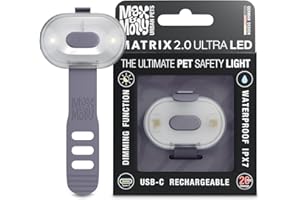 ‎MAX & MOLLY URBAN PETS Max & Molly Matrix 2.0 Ultra LED, Hundelicht für Geschirr, Leine & Halsband, Stone, Wasserfest, USB Wiederaufladbar, Hundelampe LED, Hunde Leuchtanhänger für mehr Sicherheit bei Nacht