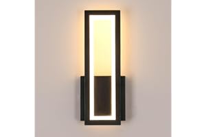 Osairous Applique Murale Intérieure LED, 16W 2000LM Lampe Murale Noir Moderne Acrylique, Luminaire Mural 3000K Blanc Chaud pour Chambre, Salon, Couloir, Escalier, 32CM