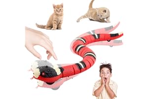 IWILCS Smart Sensing Snake Toy, Electric Snake Toy, USB Rechargeable Snake Cat Toy, Induction Snake Toy with Retractable Tongue & Swinging Tail for Kids, Pets, Prank Toys, Interactive Toy