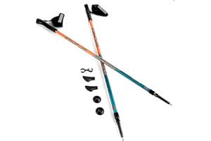 Spokey Meadow Bastones de Senderismo Plegables, Plegables, Ajustables 105-135 cm, Bastones de Marcha Nórdica Mujeres y Hombres con Sistema de Absorción de Choque AntiShock