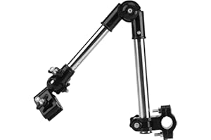 ODORKLE Soporte Ajustable para Paraguas de 360°, Ajuste Telescópico, Clip Multifuncional, Tubo de Acero Inoxidable Duradero, Adecuado para Bicicletas, Sillas de Ruedas o Cochecitos (BLACK)