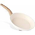 nuovva Non Stick Frying Pan - Induction Fryingpan nonstick - Kitchen Chefs Pan Cookware - Cream Granite, 26cm