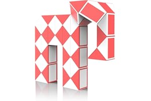 ROXENDA Serpent Magique avec 48 Blocs, Magic Snake Cube Twist Puzzle - Jeux de Puzzles 3D Fidget Cube Serpent Magique Cadeau Anniversaire pour Enfants et Adultes - 1 Pack (Rouge)
