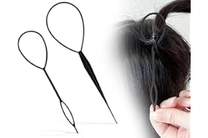 ‎LHBWHIZ Lhbwhiz 2 Stück Haar Schwanz Twister, Frisurenhilfe für Schnell Spiral Flechten, Haar Tail Twister, 1 groß 1 klein(Schwarz)