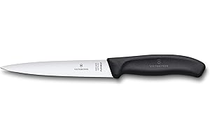 Victorinox Swiss Classic Coltello per sfilettare, 16 cm, manico ergonomico, lama flessibile, nero