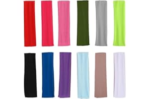 USTNIR Lot de 12 bandeaux de sport, Bandeaux De Coton De Yoga, Bandeau de Sport Elastiques antidérapants, bandeaux de fitness, bandeaux unisexes pour la course, le cyclisme, le yoga, le tennis