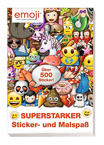 Preisvergleich Produktbild Emoji: Superstarker Sticker- und Malspaß: über 500 Sticker