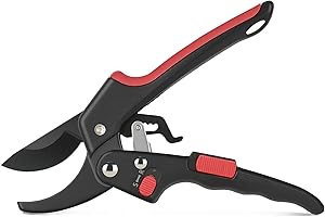 Milifox Ratschenschere mit Sicherheitsschloss - Bypass Gartenschere mit Verstellbarer Öffnung für Familien,Gartenbau,Arbeitssparende