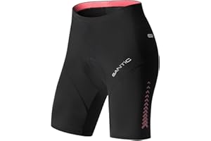 Santic Fahrradhose Damen Gepolstert Kurz Radlerhose Damen Radhose Damen mit Sitzpolster Radsportshorts