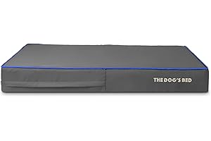 THE DOG'S BALLS Replacement Outer Cover (No Mattress) For The Dog's Bed Orthopaedic, Washable Oxford Fabric, 15cm (Grey with Dark Blue Piping)