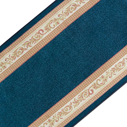 Stilvoller Teppichläufer mit brillianten Farben | hochwertige Meterware, gekettelt | Kurzflor Teppich Läufer | Küchenläufer, Flurläufer (67x200 cm)